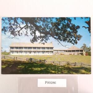 1958 Postcard Bluffs Lodge Blue Ridge Parkway Doughton Park NC Laurel Springs